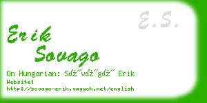 erik sovago business card